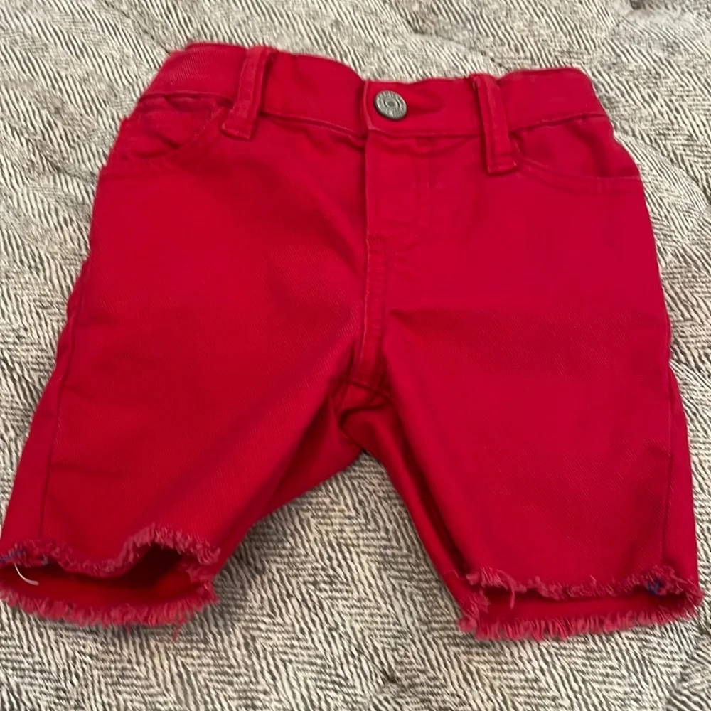 Gap red cutoff shorts size 18-24 mths